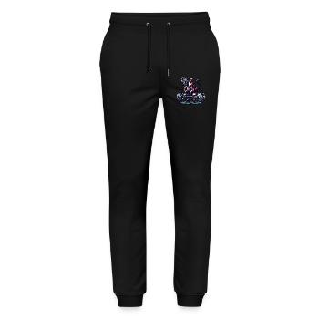 Christmas Krampus Bodybuilder Muscle Training - Stanley/Stella Mover Unisex Organic Jogging Trousers - black - Front - Marisol (170cm) & Nik (191cm)