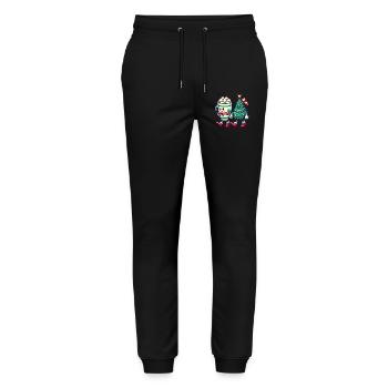 Merry Christmas Retro Style - Stanley/Stella Mover Unisex Organic Jogging Trousers - black - Front - Marisol (170cm) & Nik (191cm)