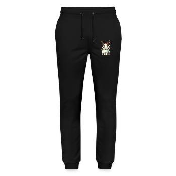 Cute bunny Christmas style - Stanley/Stella Mover Unisex Organic Jogging Trousers - black - Front - Marisol (170cm) & Nik (191cm)