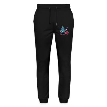 Merry Christmas Tree Retro Music - Stanley/Stella Mover Unisex Organic Jogging Trousers - black - Front - Marisol (170cm) & Nik (191cm)