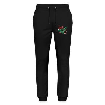 Drôle de chat Noël rétro vintage - Pantalon de jogging bio MOVER Stanley/Stella unisexe - noir - Devant - Marisol (170cm) & Nik (191cm)