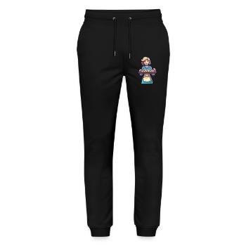 Cheerful baker with fresh biscuits - Stanley/Stella Mover Unisex Organic Jogging Trousers - black - Front - Marisol (170cm) & Nik (191cm)