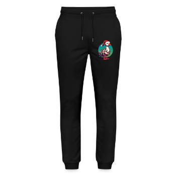 gWeihnachten Lustiger Tollpatsch Gans - Stanley/Stella Unisex Bio Jogginghose Mover  - Schwarz - Vorne - Marisol (170cm) & Nik (191cm)