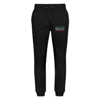 Son of a Nutcracker Funny Christmas Motif - Stanley/Stella Mover Unisex Organic Jogging Trousers - black - Front - Marisol (170cm) & Nik (191cm)