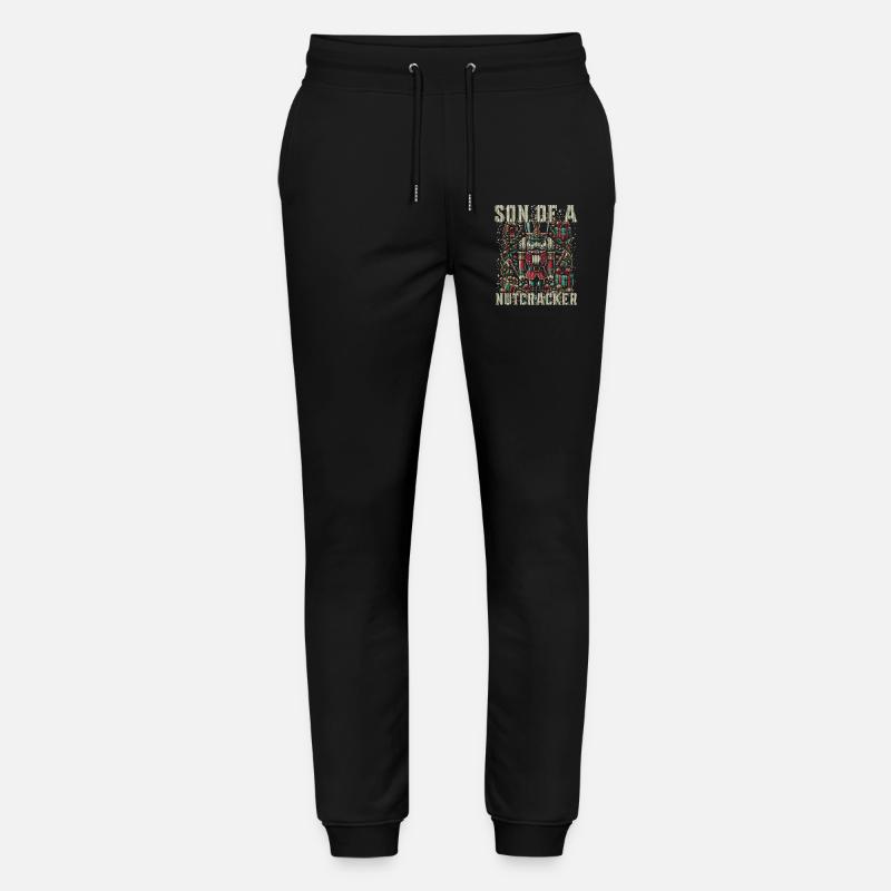 Naughty Nutcracker Christmas Humor - Stanley/Stella Mover Unisex Organic Jogging Trousers - black