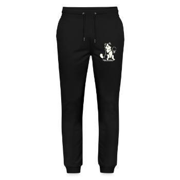 Cute Cat Playing Table Tennis Enthusiastically - Stanley/Stella Mover Unisex Organic Jogging Trousers - black - Front - Marisol (170cm) & Nik (191cm)