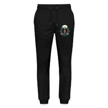 Music Retro Streetwear Turntable Landscape - Stanley/Stella Mover Unisex Organic Jogging Trousers - black - Front - Marisol (170cm) & Nik (191cm)