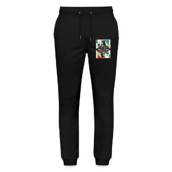 Retro Playing Card Table Tennis King - Stanley/Stella Mover Unisex Organic Jogging Trousers - black - Front - Marisol (170cm) & Nik (191cm)