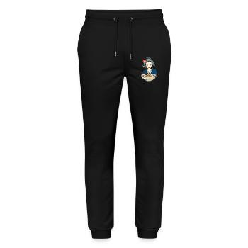 Japanese Ukiyo-E Retro Ramen Aesthetic Noodles - Stanley/Stella Mover Unisex Organic Jogging Trousers - black - Front - Marisol (170cm) & Nik (191cm)