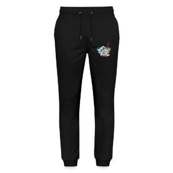 Ramen Noodles Ukiyo-E Japan Retro Aesthetic - Stanley/Stella Mover Unisex Organic Jogging Trousers - black - Front - Marisol (170cm) & Nik (191cm)