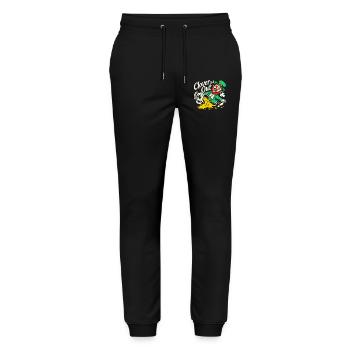 St. Patrick's Day Clover And Out Fun - Stanley/Stella Mover Unisex Organic Jogging Trousers - black - Front - Marisol (170cm) & Nik (191cm)