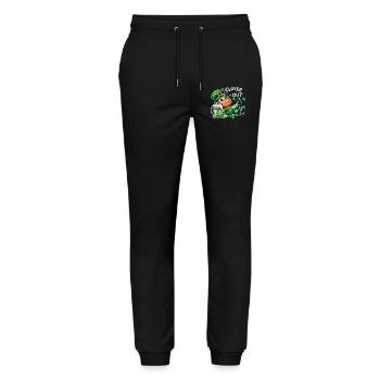 clover and out St. Patrick's Day fun - Stanley/Stella Mover Unisex Organic Jogging Trousers - black - Front - Marisol (170cm) & Nik (191cm)