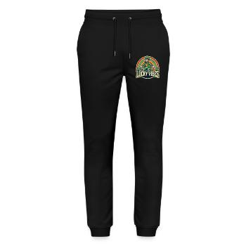 St. Patrick's Day Lucky Vibes Regenbogen - Stanley/Stella Unisex Bio Jogginghose Mover  - Schwarz - Vorne - Marisol (170cm) & Nik (191cm)