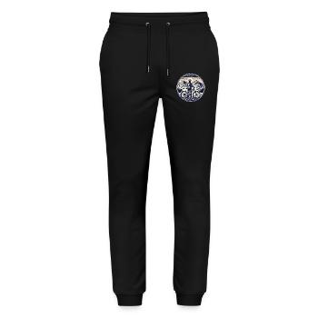 Mountain Bike Adventure Bike Mountains Retro - Stanley/Stella Mover Unisex Organic Jogging Trousers - black - Front - Marisol (170cm) & Nik (191cm)