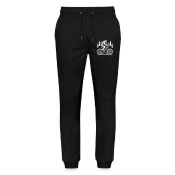 Bike Adventure Forest Cyclist Yeti - Stanley/Stella Mover Unisex Organic Jogging Trousers - black - Front - Marisol (170cm) & Nik (191cm)