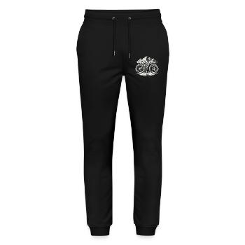 Mountain Adventure Bicycle Nature Trekking - Stanley/Stella Mover Unisex Organic Jogging Trousers - black - Front - Marisol (170cm) & Nik (191cm)