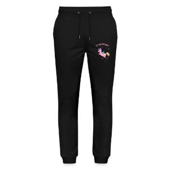 unicorn birthday unicorn birthday mystical fee - Stanley/Stella Mover Unisex Organic Jogging Trousers - black - Front - Marisol (170cm) & Nik (191cm)