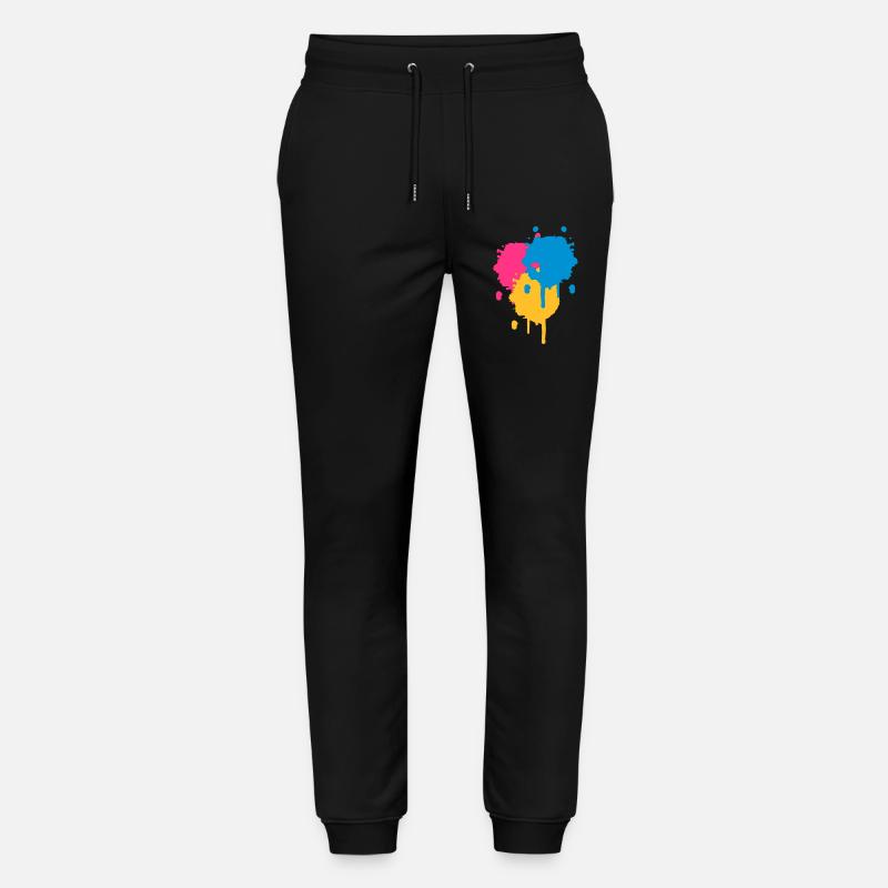 Drei bunte Farbflecken im Graffiti Stil - Stanley/Stella Unisex Bio Jogginghose Mover  - Schwarz