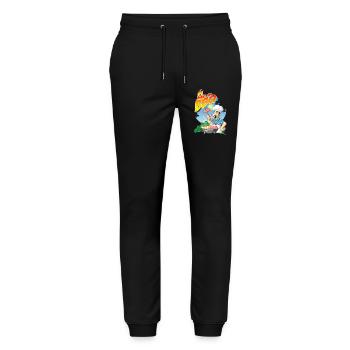 king of BBQ - Stanley/Stella Mover Unisex Organic Jogging Trousers - black - Front - Marisol (170cm) & Nik (191cm)