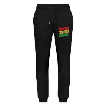 Rastafari Flag - Stanley/Stella Mover Unisex Organic Jogging Trousers - black - Front - Marisol (170cm) & Nik (191cm)