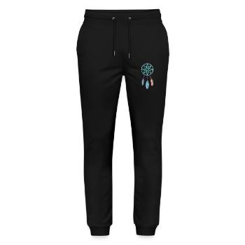 Boho Dreamcatcher Azure Blossom Jewelry - Stanley/Stella Mover Unisex Organic Jogging Trousers - black - Front - Marisol (170cm) & Nik (191cm)