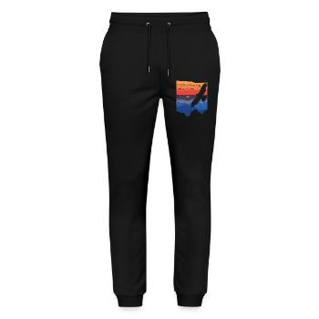 Isaiah 40:31 / Bible verse - Stanley/Stella Mover Unisex Organic Jogging Trousers - black - Front - Marisol (170cm) & Nik (191cm)