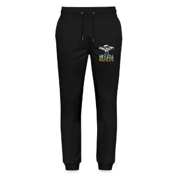 UFO Nevada Route 375 Extraterrestrial Highway - Stanley/Stella Mover Unisex Organic Jogging Trousers - black - Front - Marisol (170cm) & Nik (191cm)