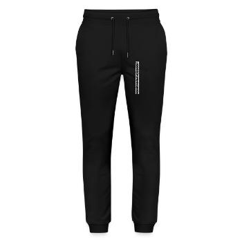 Schwarzweiß Rasterstreifen - Stanley/Stella Unisex Bio Jogginghose Mover  - Schwarz - Vorne - Marisol (170cm) & Nik (191cm)