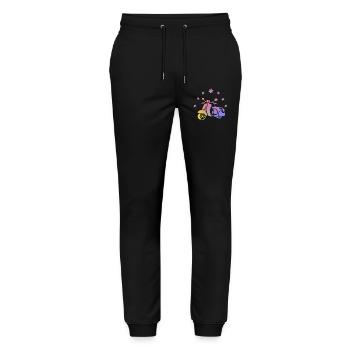 Retro Roller - Stanley/Stella Unisex Bio Jogginghose Mover  - Schwarz - Vorne - Marisol (170cm) & Nik (191cm)