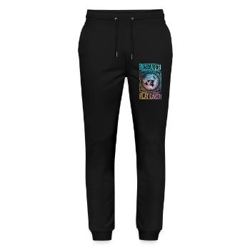 Research Flat Earth - Stanley/Stella Mover Unisex Organic Jogging Trousers - black - Front - Marisol (170cm) & Nik (191cm)