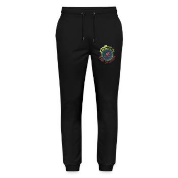 Cycling Icon Forest Nature Icon Logo - Stanley/Stella Mover Unisex Organic Jogging Trousers - black - Front - Marisol (170cm) & Nik (191cm)