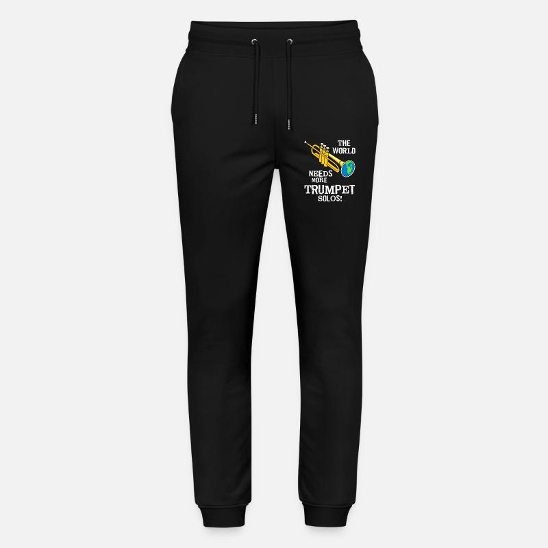 Trompette Solos Texte Blanc - Pantalon de jogging bio MOVER Stanley/Stella unisexe - noir