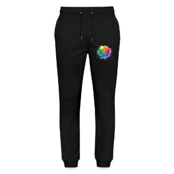 Pop der Farbgestaltung - Stanley/Stella Unisex Bio Jogginghose Mover  - Schwarz - Vorne - Marisol (170cm) & Nik (191cm)