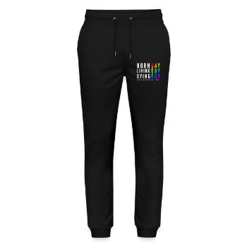 LGBT Bear Pride - Stanley/Stella Unisex Bio Jogginghose Mover  - Schwarz - Vorne - Marisol (170cm) & Nik (191cm)