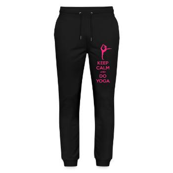 Keep Calm and Do Yoga - Stanley/Stella Unisex Bio Jogginghose Mover  - Schwarz - Vorne - Marisol (170cm) & Nik (191cm)