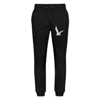 Möwe im Flug - Stanley/Stella Unisex Bio Jogginghose Mover  - Schwarz - Vorne - Marisol (170cm) & Nik (191cm)