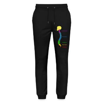 Wirbelsäule Spine Physio - Stanley/Stella Mover Unisex Organic Jogging Trousers - black - Front - Marisol (170cm) & Nik (191cm)