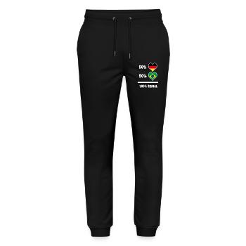 Deutschland und Brasilien Genial / Geschenk - Stanley/Stella Unisex Bio Jogginghose Mover  - Schwarz - Vorne - Marisol (170cm) & Nik (191cm)