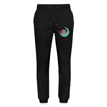 Owl owl moon - design - Stanley/Stella Mover Unisex Organic Jogging Trousers - black - Front - Marisol (170cm) & Nik (191cm)