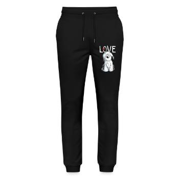 I Love Bobtail - Bobtails - Old English Sheepdog - Stanley/Stella Unisex Bio Jogginghose Mover  - Schwarz - Vorne - Marisol (170cm) & Nik (191cm)