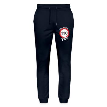 Tempolimit, Speed limit Autobahn - Stanley/Stella Unisex Bio Jogginghose Mover  - Navy - Vorne - Marisol (170cm) & Nik (191cm)