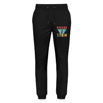 Graphique du Club de Sprint de l’équipe de course rétro - Pantalon de jogging bio MOVER Stanley/Stella unisexe - noir - Devant - Marisol (170cm) & Nik (191cm)