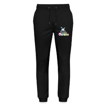 Osterhase Frohe Ostern Gesicht Süß Osterhäschen - Stanley/Stella Unisex Bio Jogginghose Mover  - Schwarz - Vorne - Marisol (170cm) & Nik (191cm)