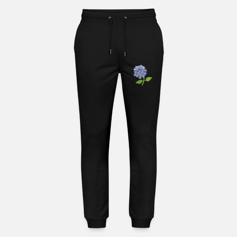 gestickte Hortensie - Stanley/Stella Unisex Bio Jogginghose Mover  - Schwarz