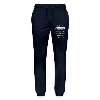 Motivierendes Zitat Bauleiter Design - Stanley/Stella Unisex Bio Jogginghose Mover  - Navy - Vorne - Marisol (170cm) & Nik (191cm)