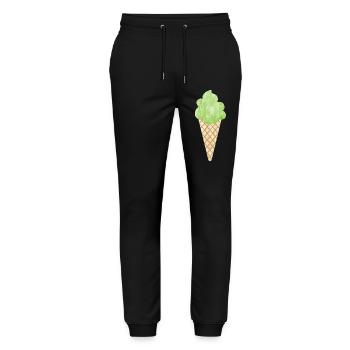 Eis Waffel Eiswaffel Eiscreme Waldmeister grün - Stanley/Stella Unisex Bio Jogginghose Mover  - Schwarz - Vorne - Marisol (170cm) & Nik (191cm)