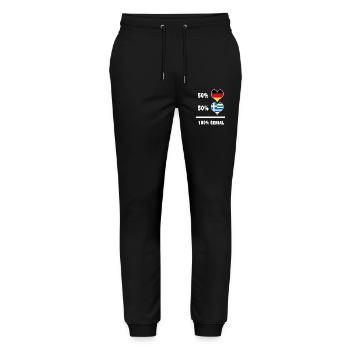 Deutschland und Griechenland Genial / Geschenk - Stanley/Stella Unisex Bio Jogginghose Mover  - Schwarz - Vorne - Marisol (170cm) & Nik (191cm)