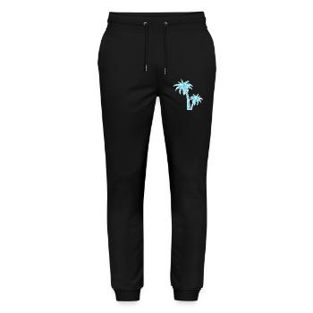 Tropic Wave Abstract Palm Design - Pantalon de jogging bio MOVER Stanley/Stella unisexe - noir - Devant - Marisol (170cm) & Nik (191cm)