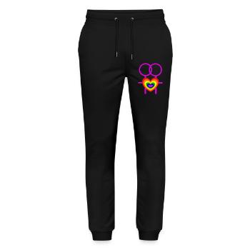 lesbisch Frauen weibliche Symbole CSD - Stanley/Stella Unisex Bio Jogginghose Mover  - Schwarz - Vorne - Marisol (170cm) & Nik (191cm)