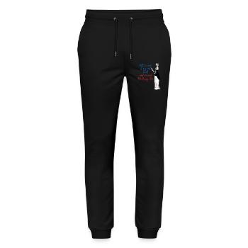 Un bon livre et Mr Darcy - Pantalon de jogging bio MOVER Stanley/Stella unisexe - noir - Devant - Marisol (170cm) & Nik (191cm)
